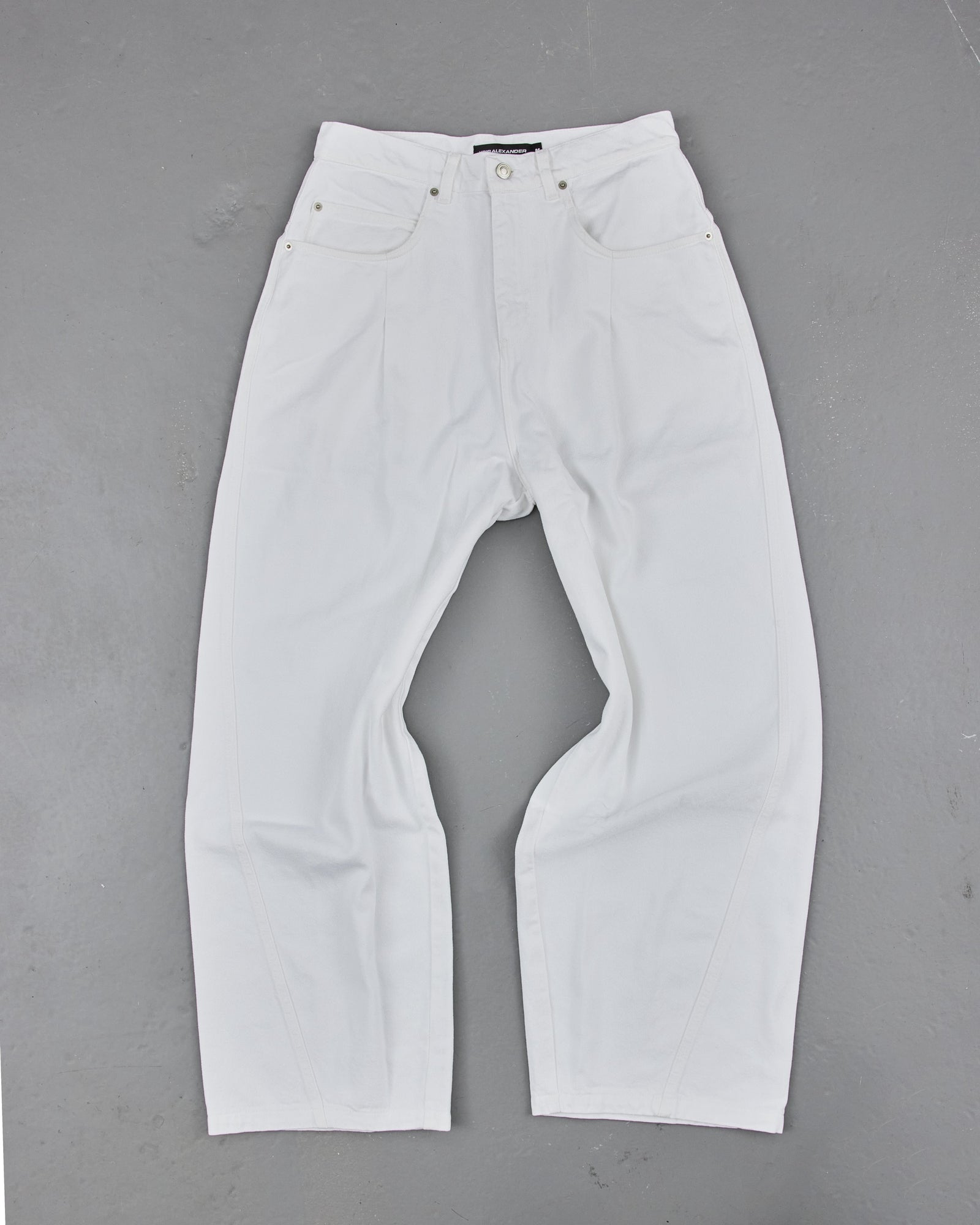 Pleated White Denim