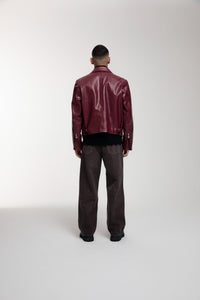 Trace Cut Denim Jeans in Chocolate Brown worn by male model