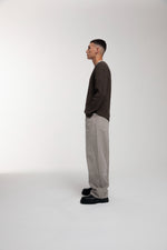 Thermal Trace Crewneck in Chocolate Brown worn by male model