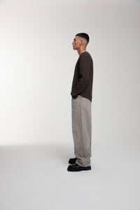 Thermal Trace Crewneck in Chocolate Brown worn by male model
