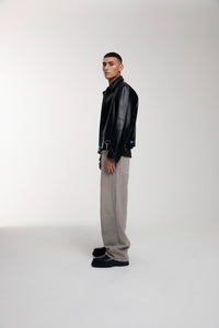 Trace Cut Denim Jeans in Vintage Khaki worn by male model