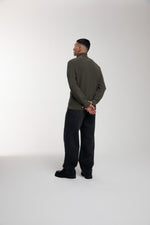 Thermal Trace Crewneck in Chocolate Brown worn by male model