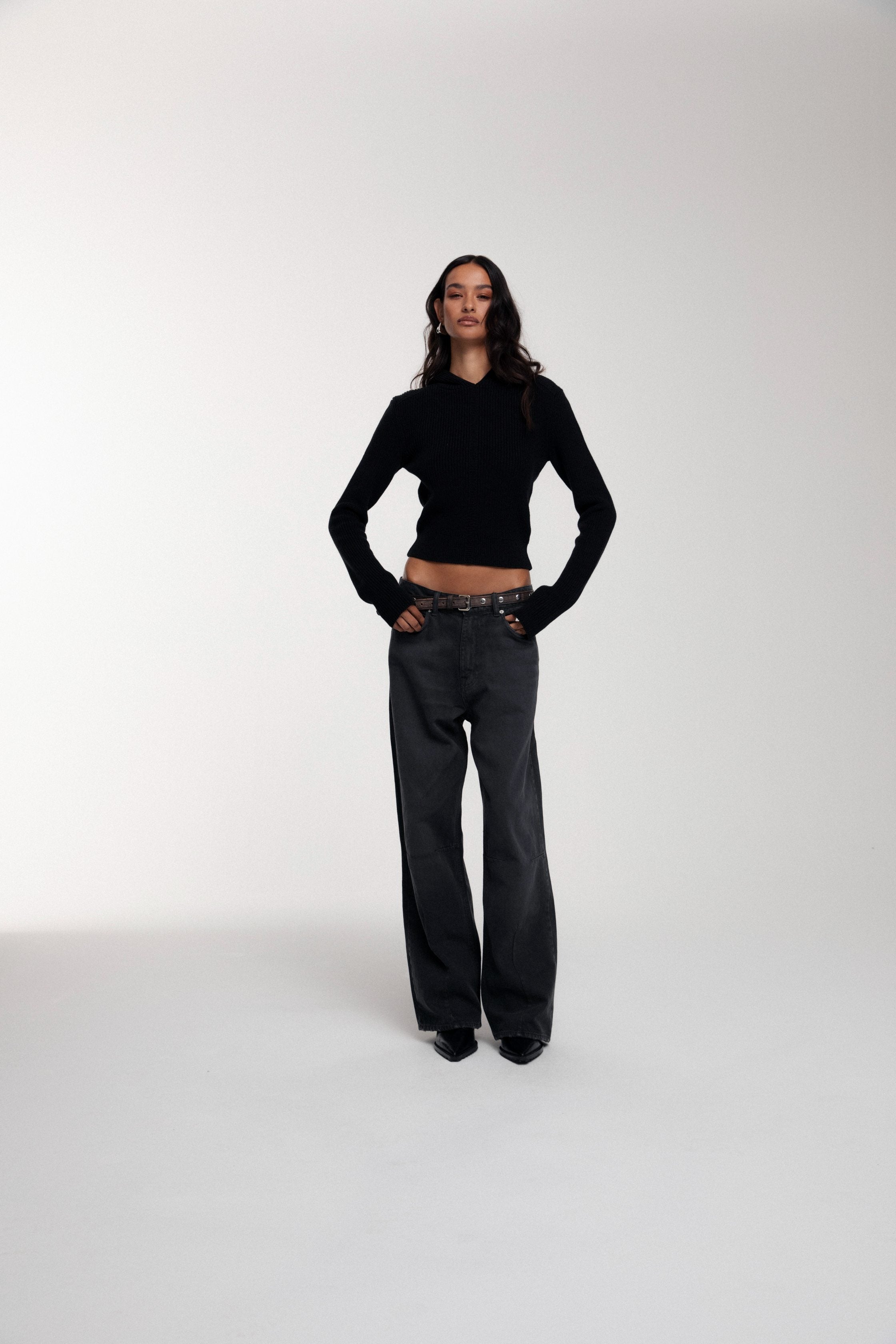 Trace Cut Denim Jeans - Meteorite Black