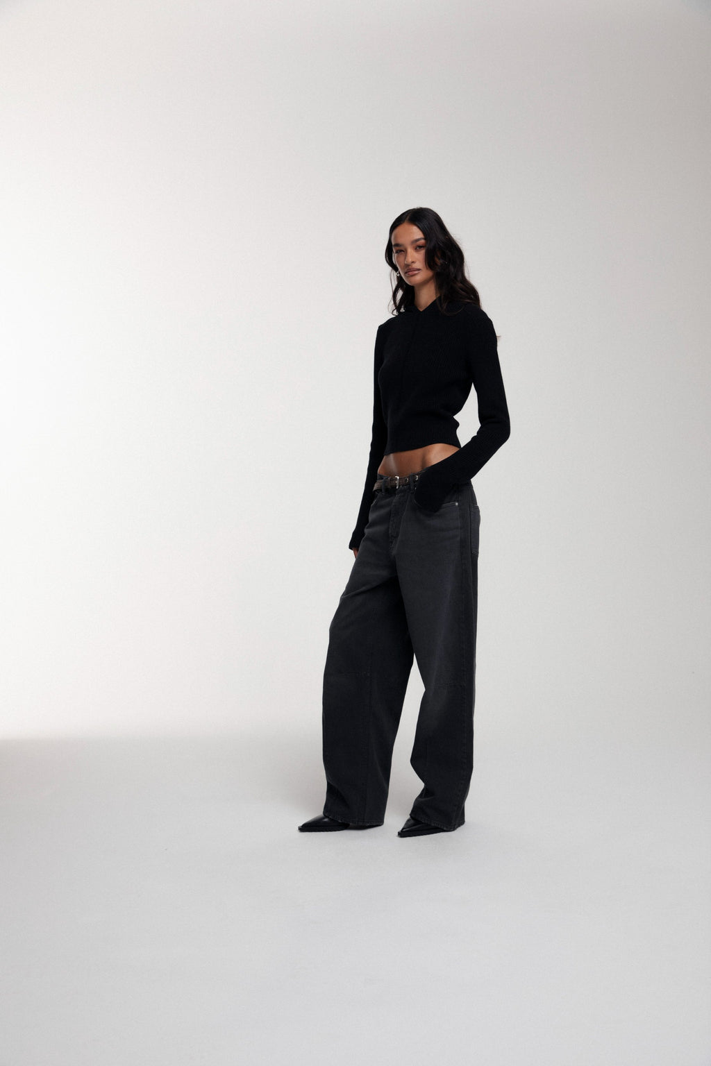 Trace Cut Denim Jeans - Meteorite Black