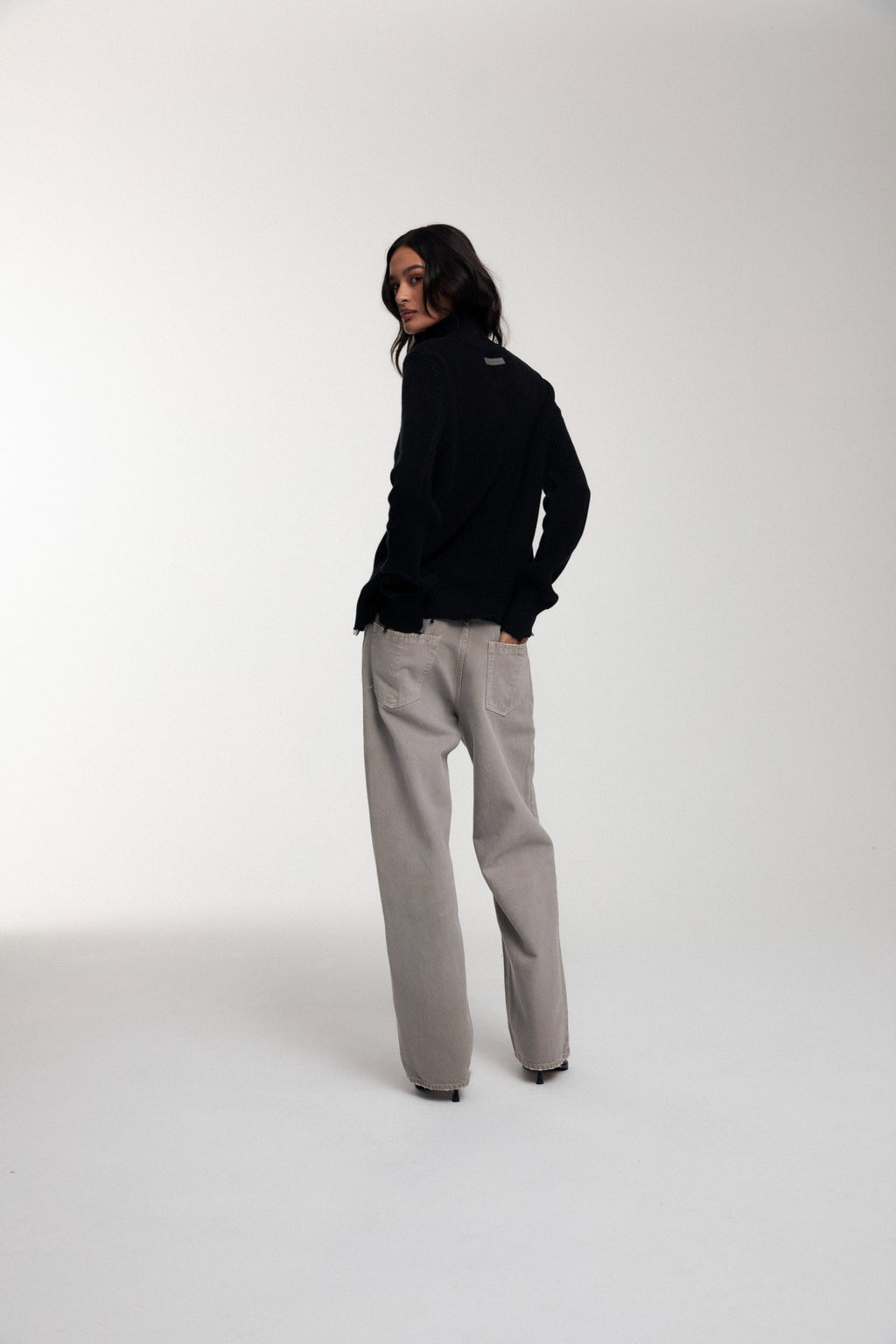 Engineered Zip Cardigan - Black