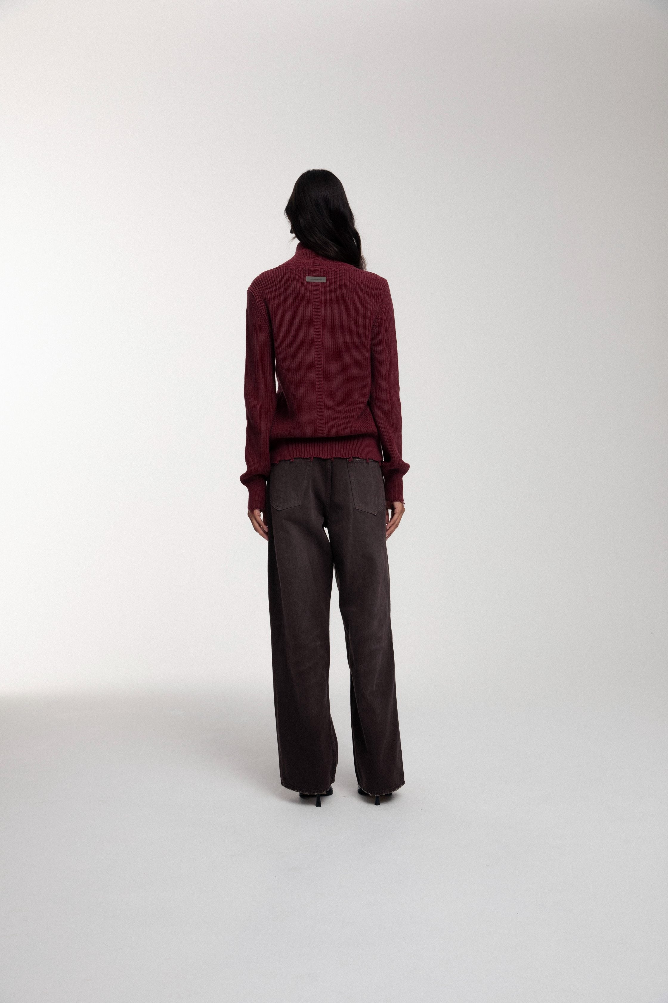 Trace Cut Denim Jeans - Chocolate Brown
