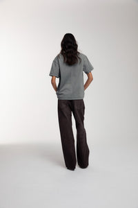 Trace T-Shirt in Foghorn worn by female model