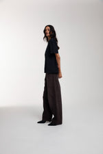 Trace T-Shirt in Bristol Black worn by female model