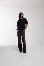 Trace T-Shirt in Bristol Black worn by female model