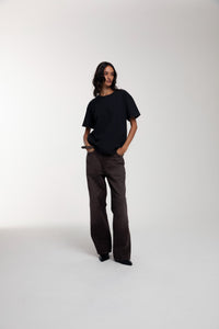 Trace T-Shirt in Bristol Black worn by female model