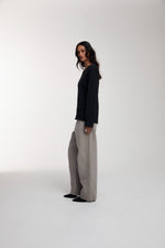 Thermal Trace Crewneck in Vintage Black worn by female model