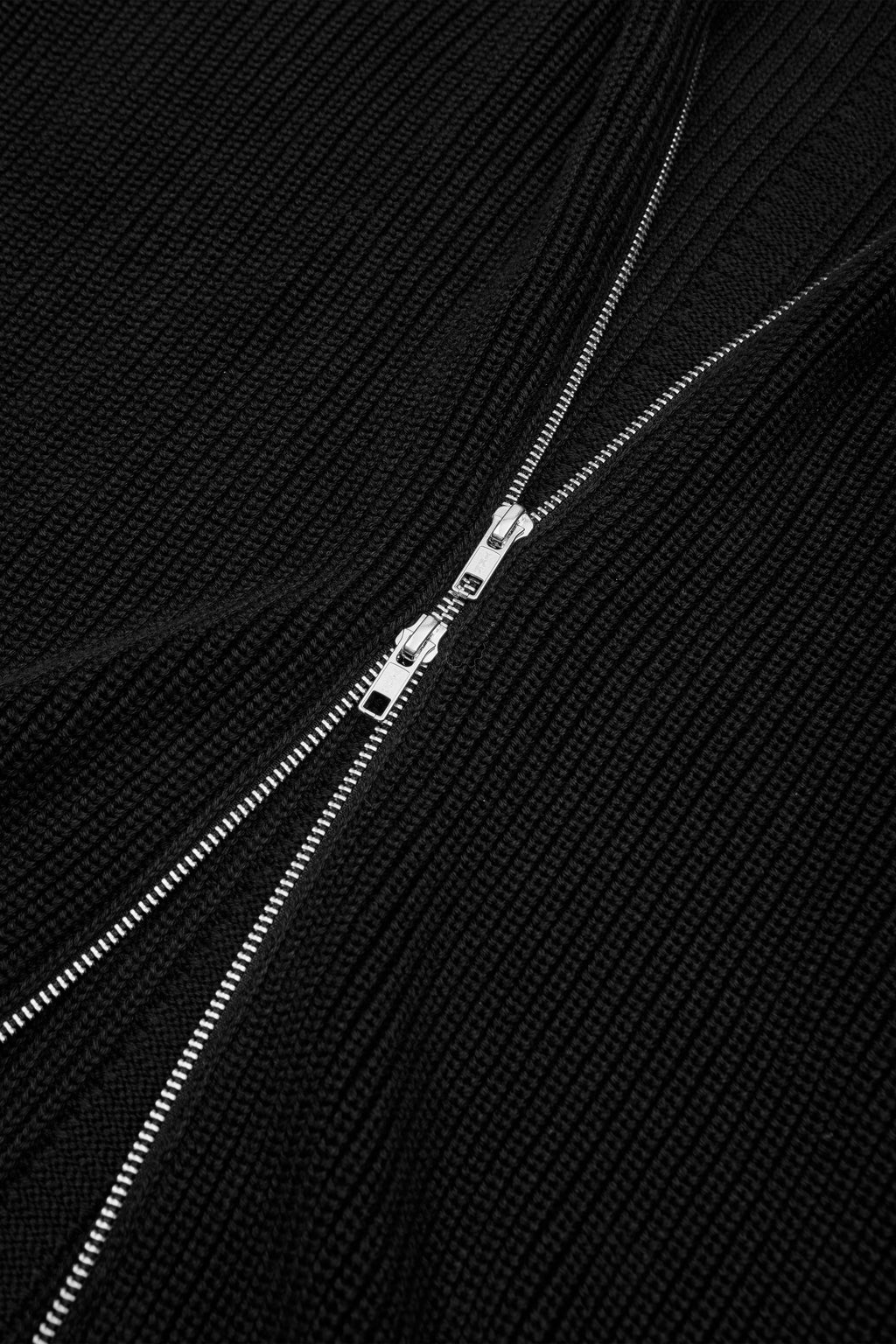 Engineered Zip Cardigan - Black