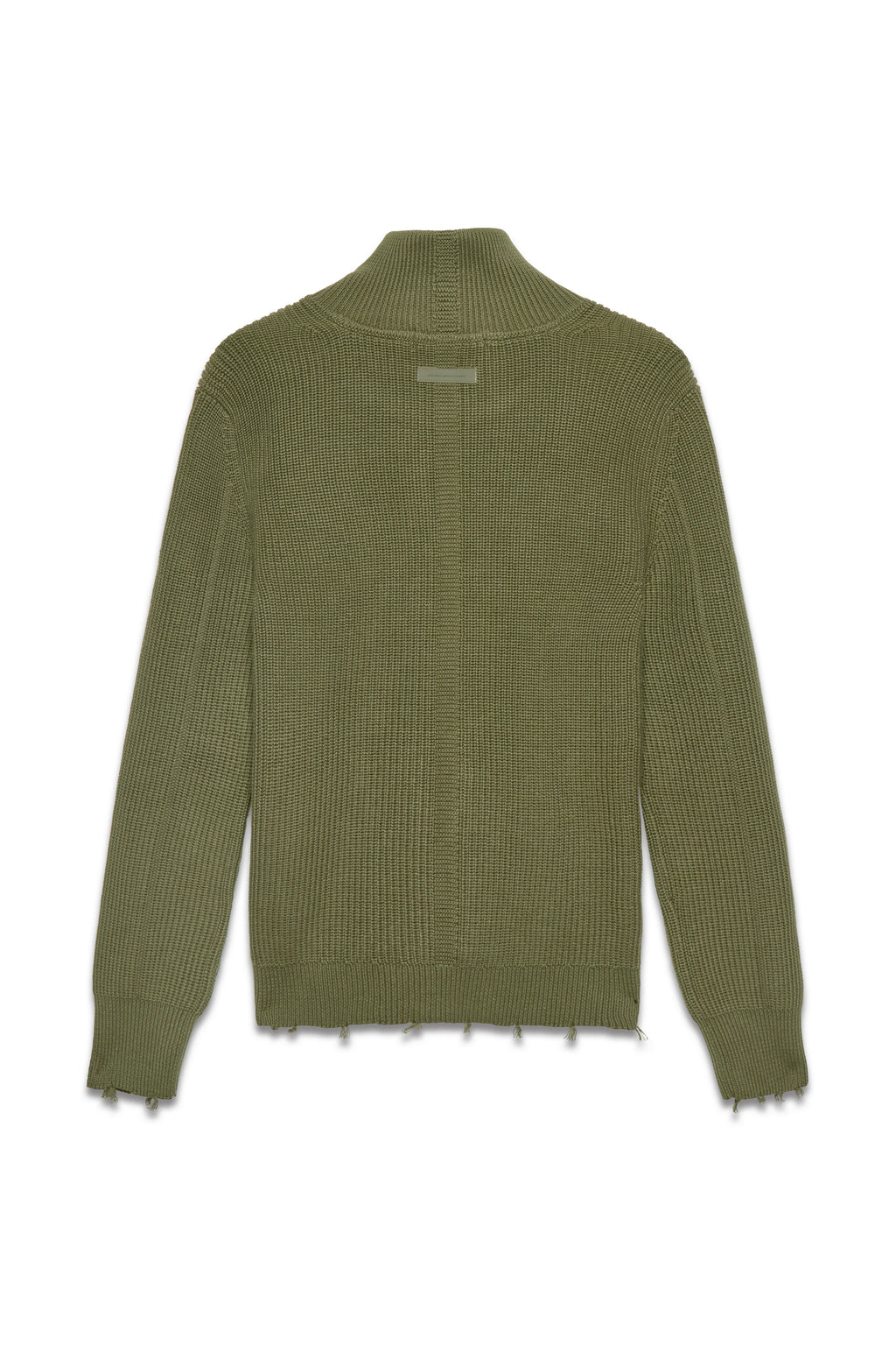 Engineered Zip Cardigan - Dusty Olive