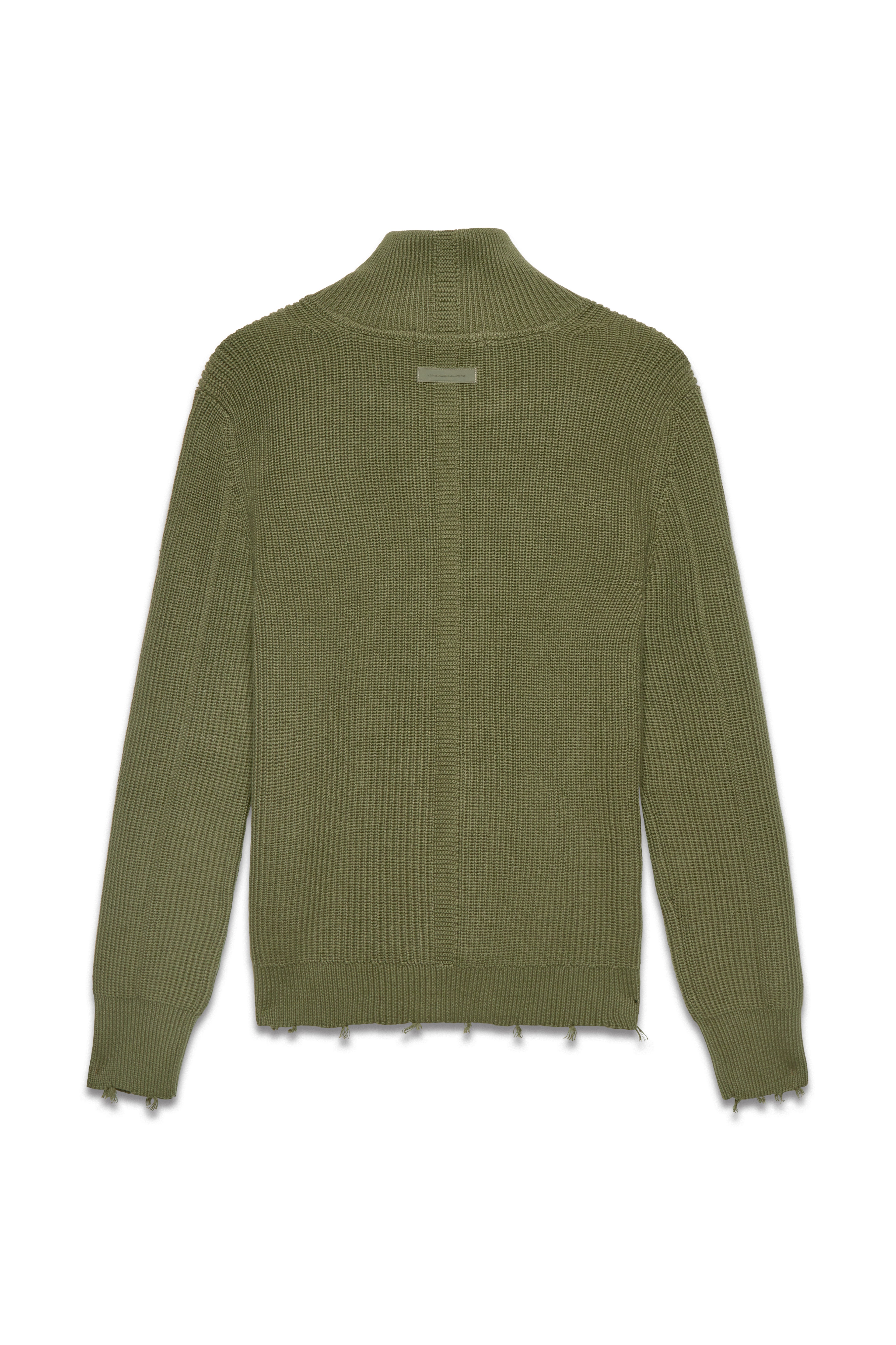 Engineered Zip Cardigan - Dusty Olive