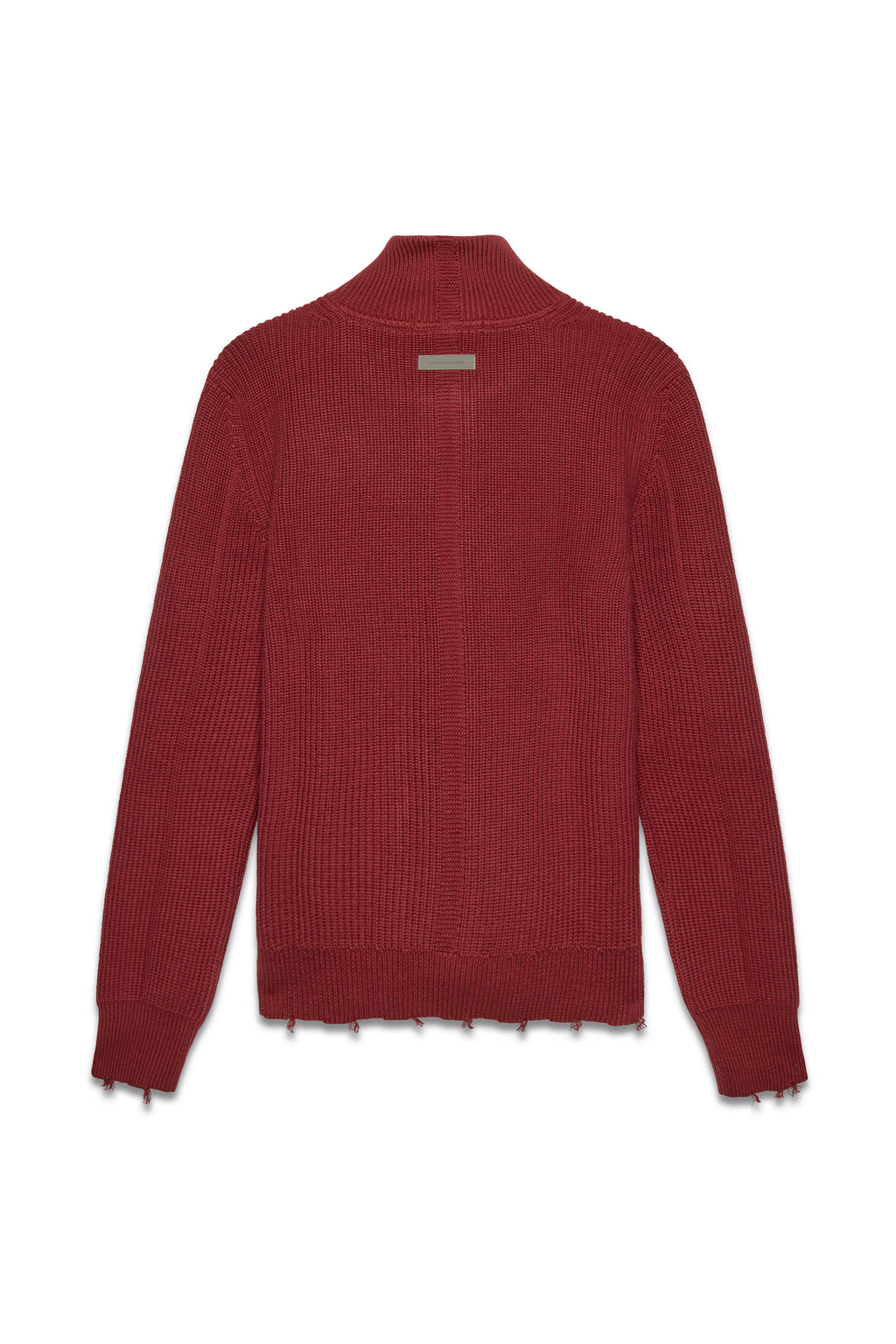 Engineered Zip Cardigan - Oxblood