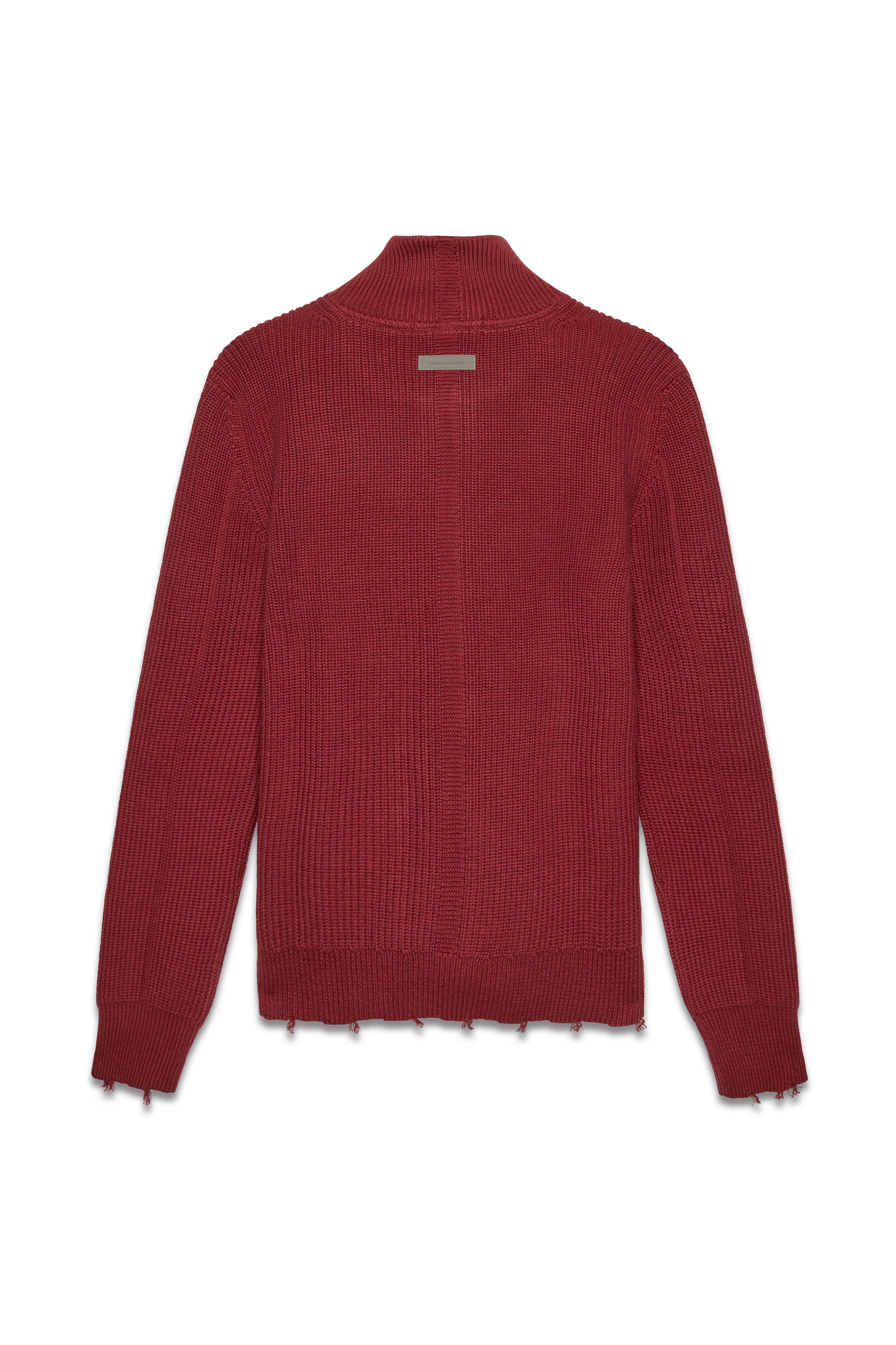Engineered Zip Cardigan - Oxblood