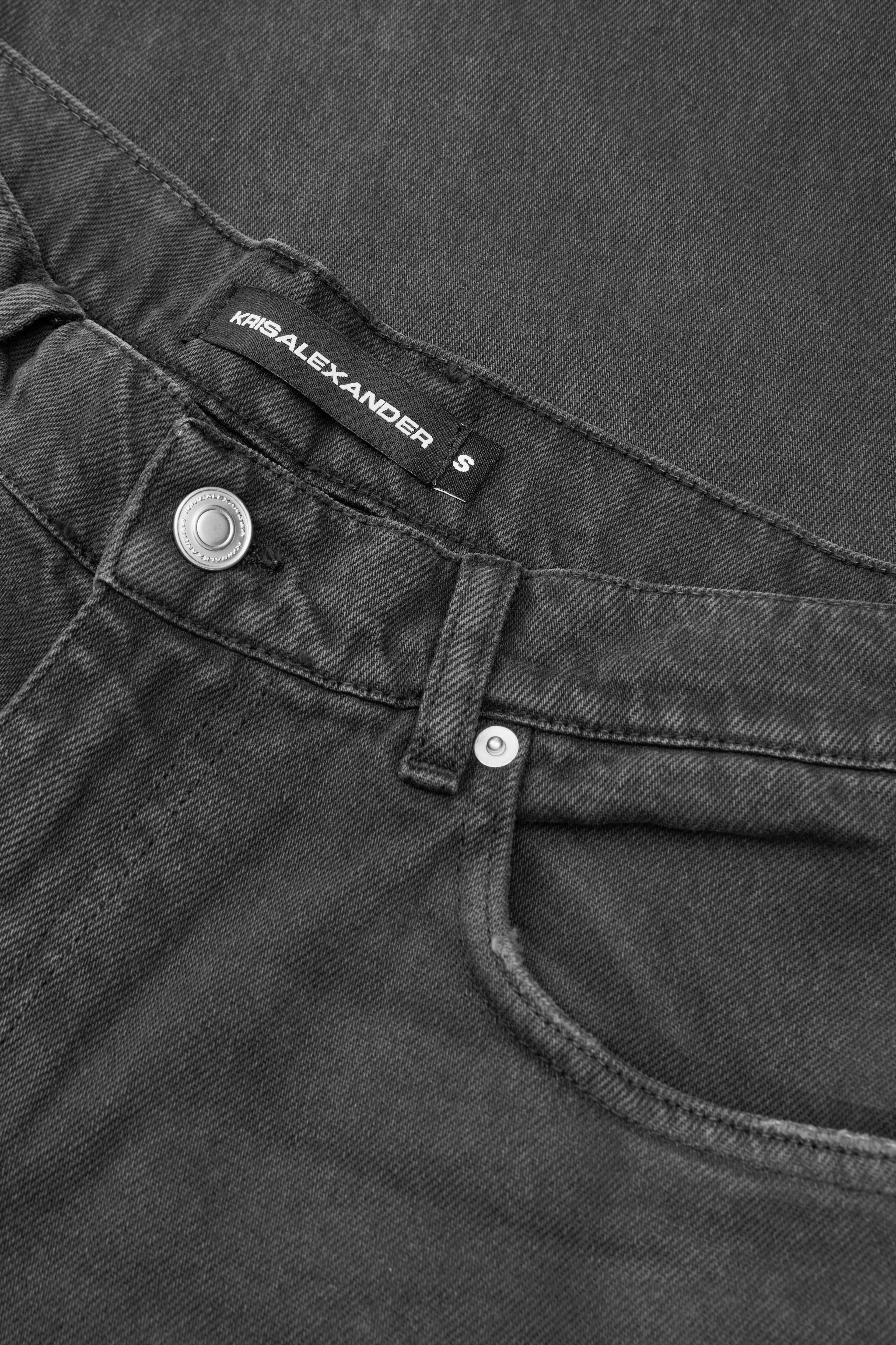 Trace Cut Denim Jeans - Meteorite Black
