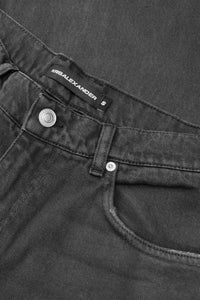 Trace Cut Denim Jeans in Meteorite Black — detail