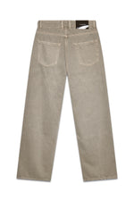 Trace Cut Denim Jeans in Vintage Khaki — back