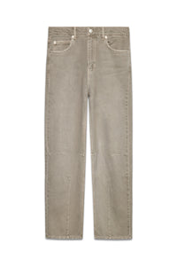 Trace Cut Denim Jeans in Vintage Khaki — front, krisalexander™