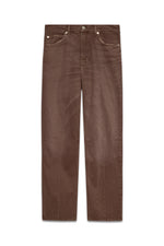 Trace Cut Denim Jeans in Chocolate Brown — front, krisalexander™