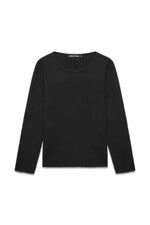 Thermal Trace Crewneck in Vintage Black waffle jersey — front, krisalexander™