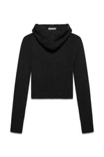 Frame Knitted Hoodie in Black — back