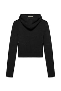 Frame Knitted Hoodie in Black — back