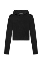Frame Knitted Hoodie in Black — front, krisalexander™
