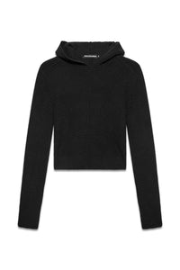 Frame Knitted Hoodie in Black — front, krisalexander™