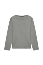 Thermal Trace Crewneck in Charcoal Grey waffle jersey — front, krisalexander™