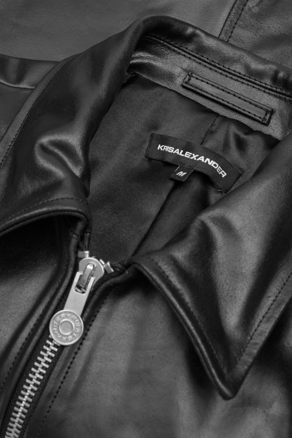 Boxy Hiker Leather Jacket - Black
