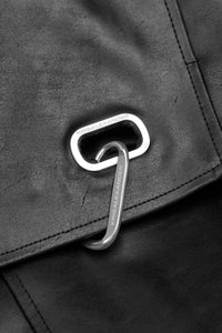 Boxy Hiker Leather Jacket in black — detail
