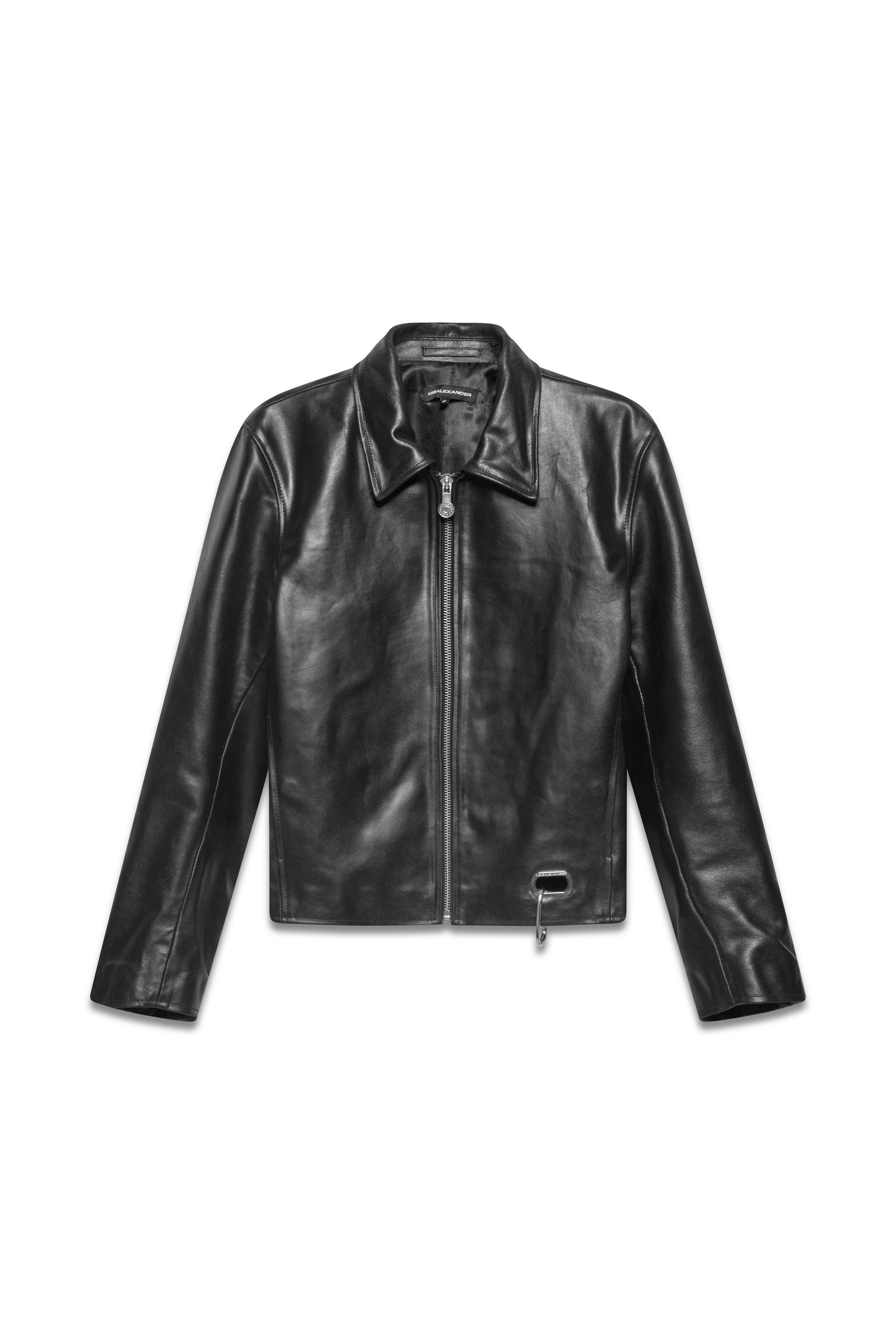 Boxy Hiker Leather Jacket - Black