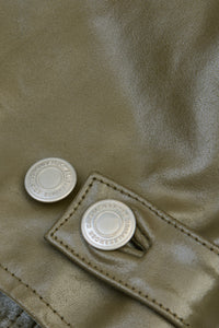 Boxy Hiker Leather Jacket in green — detail