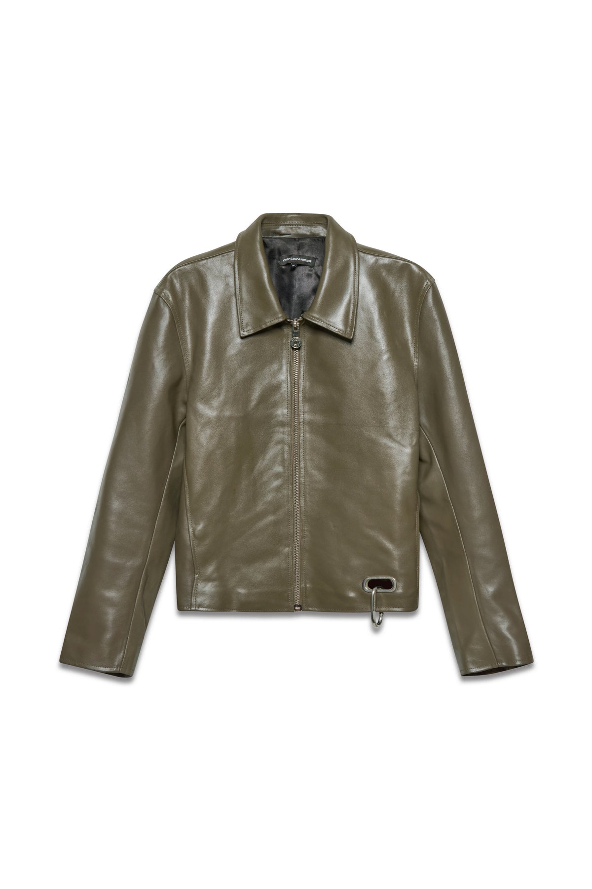 Boxy Hiker Leather Jacket - Green