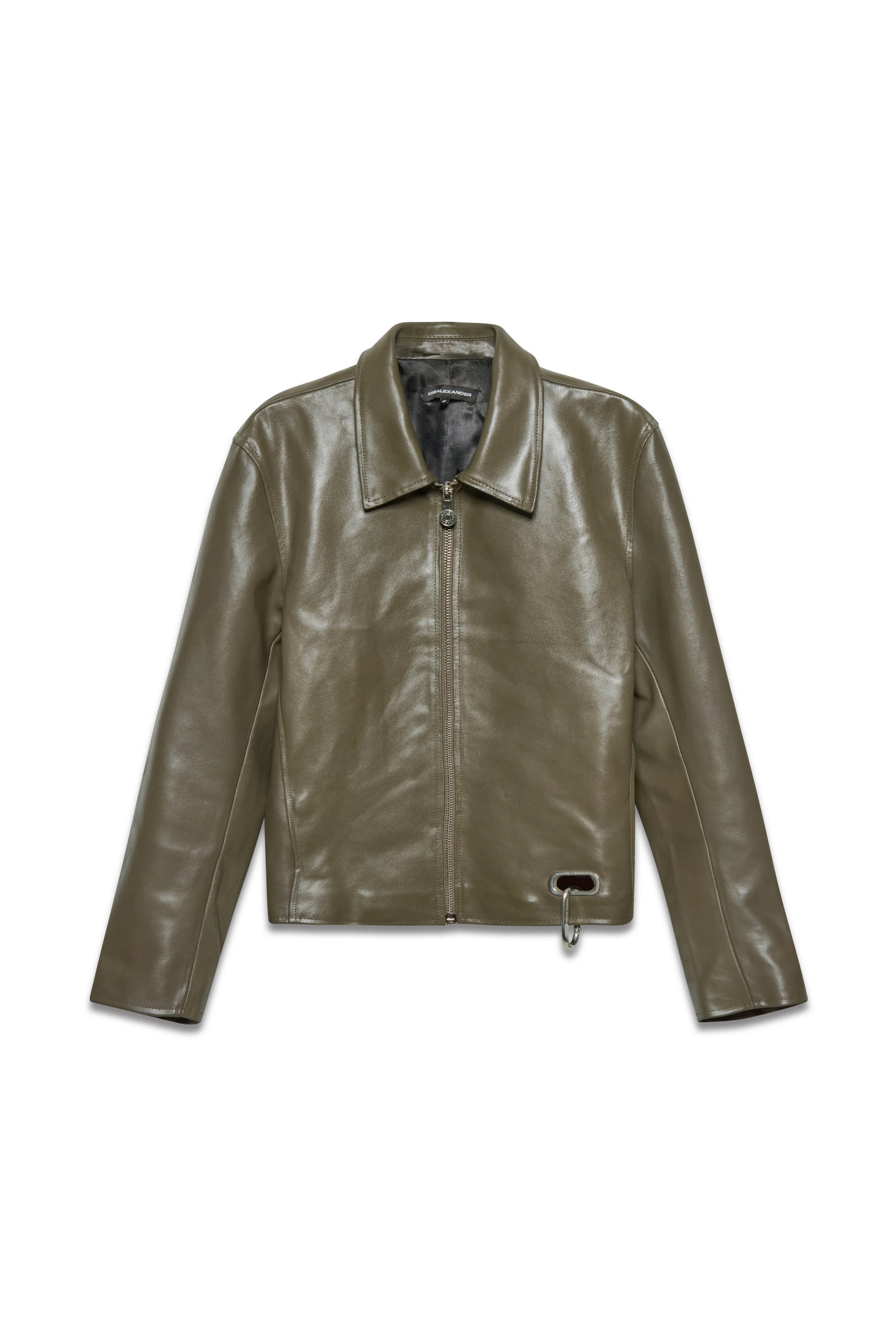 Boxy Hiker Leather Jacket - Green