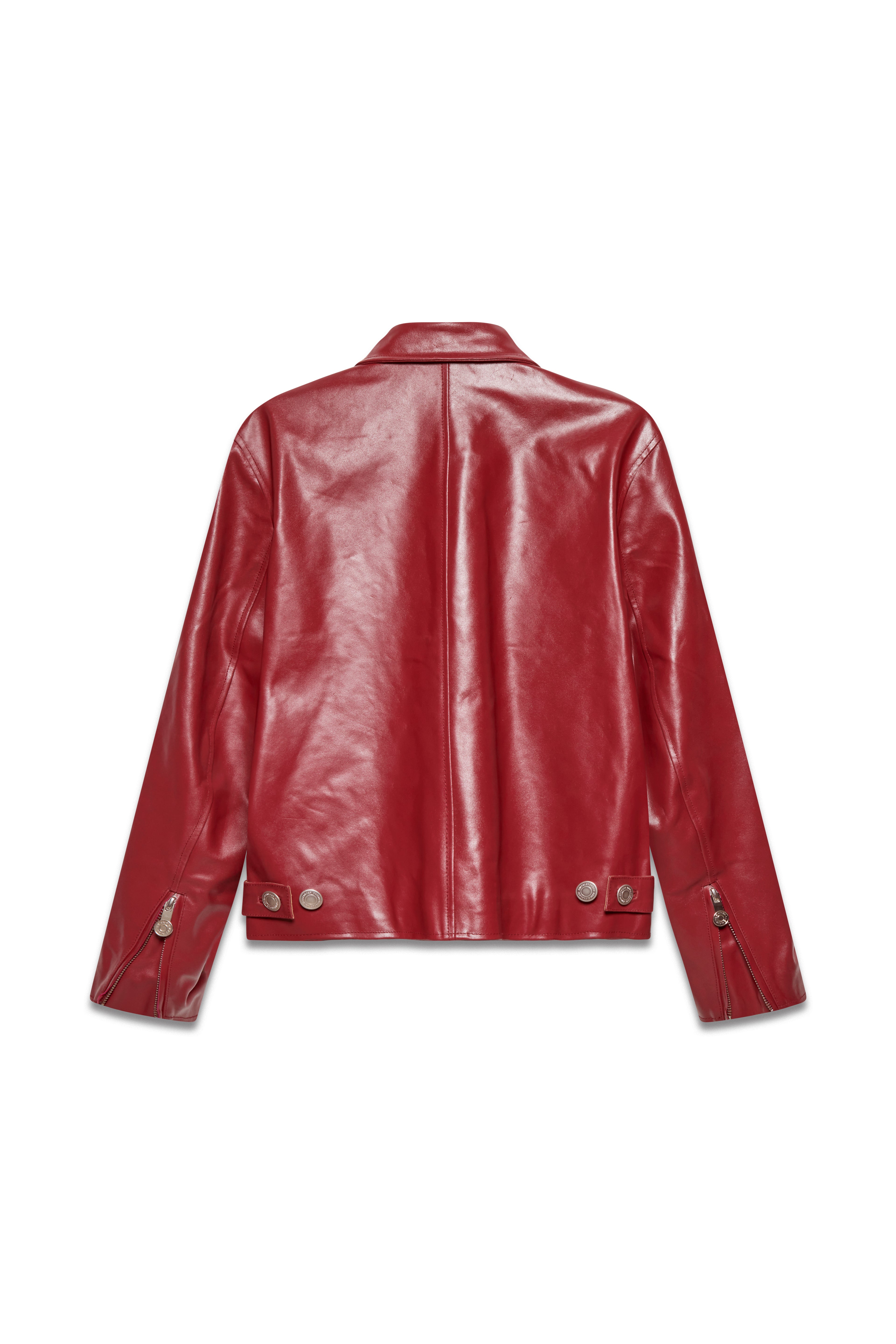 Boxy Hiker Leather Jacket - Oxblood